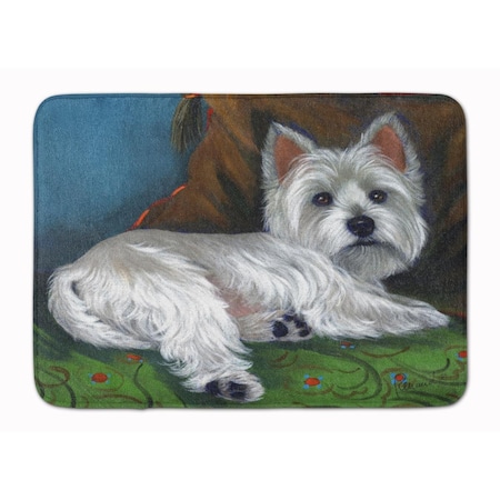 Carolines Treasures 19 x 27 in. Westie Wake Up Machine Washable Memory Foam Mat PPP3287RUG